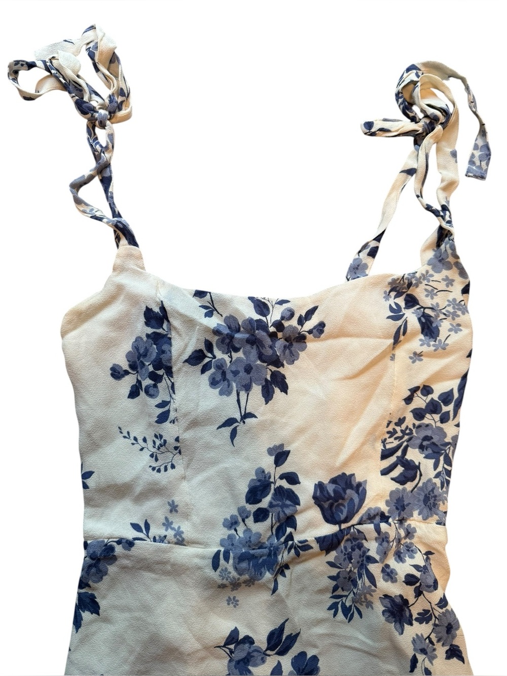 Reformation Annabell Bow-Detailed Floral-Print Georgette Mini Dress - Picture 5 of 11